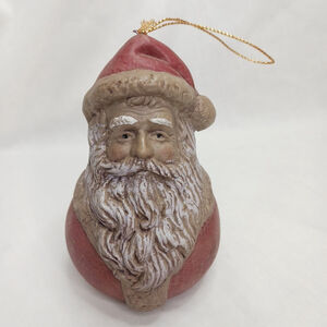 Vintage Ceramic Old World Santa Ornament